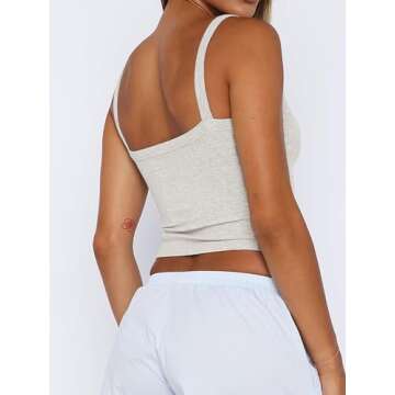 iGENJUN Women's V-Neck Ribbed Summer Tank Tops