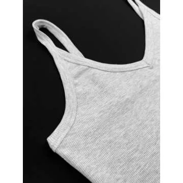 iGENJUN Women's V-Neck Ribbed Summer Tank Tops