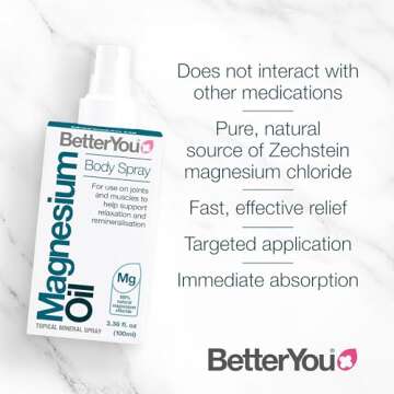 BetterYou Magnesium Oil Body Spray - Fast-Absorbing Muscle Relief