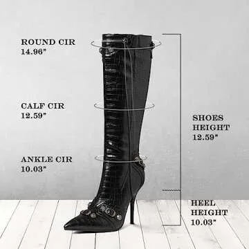 Oiamenne Knee High Stiletto Boots for Women - Fashionable & Stylish
