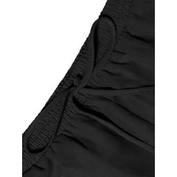 Avanova Women's Cargo Pants with Pockets Casual Loose Drawstring Waist Long Pants Black Small