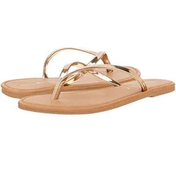 CLOVERLAY Rose Gold Vegan Flip Flops for Summer