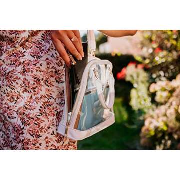 Clear Bag For Women Transparent Crossbody Shoulder Bag Tote (White)