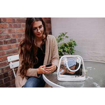 Clear Bag For Women Transparent Crossbody Shoulder Bag Tote (White)