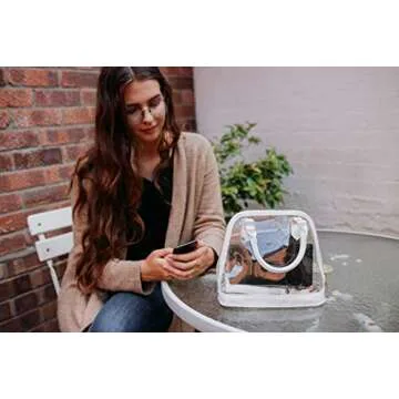 Clear Bag For Women Transparent Crossbody Shoulder Bag Tote (White)