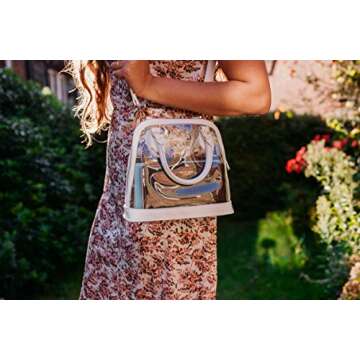 Clear Bag For Women Transparent Crossbody Shoulder Bag Tote (White)