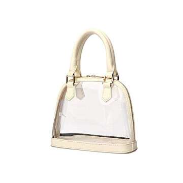 Clear Bag For Women Transparent Crossbody Shoulder Bag Tote (White)