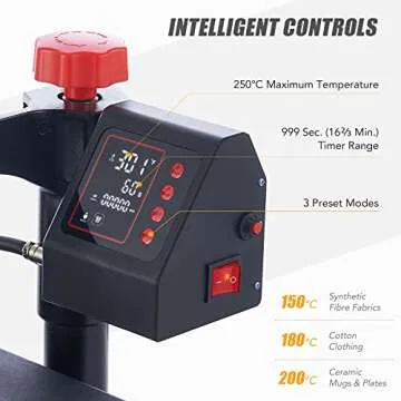 CREWORKS Heat Press Machine, 15x15 Inch T Shirt Transfer Press with 5in1 Plate Cap Mug Set, 360 Swing Away Sublimation Heat Press for Hats T Shirts Vinyl Mugs Cups Shoes for Home & Commercial Use