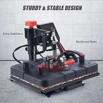 CREWORKS Heat Press Machine, 15x15 Inch T Shirt Transfer Press with 5in1 Plate Cap Mug Set, 360 Swing Away Sublimation Heat Press for Hats T Shirts Vinyl Mugs Cups Shoes for Home & Commercial Use