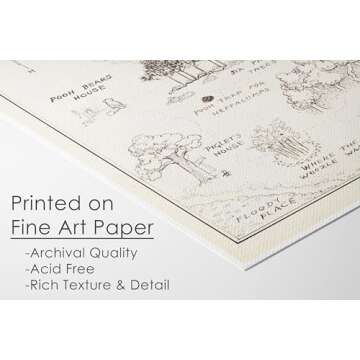 Winnie The Pooh Hundred Acre Wood Map - 11x14 Art Print (Unframed) | Neutral Nursery Decor | Kids Be...