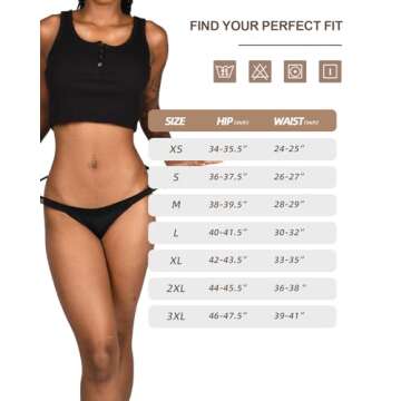 TIICHOO Period Underwear for Women Sexy Lace Thong Period Panties Light Flow Leak Proof Underwear Pack of 6(Large,Black)