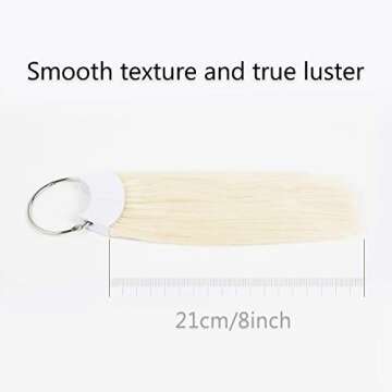 TOFAFA Hair Swatches 100% Human Hair Color Rings Testing Fashion Colors Samples 8 inch Lightest Blonde 30 PCS/Pack
