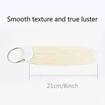 TOFAFA Hair Swatches 100% Human Hair Color Rings Testing Fashion Colors Samples 8 inch Lightest Blonde 30 PCS/Pack