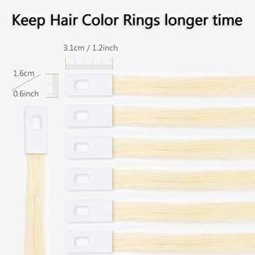 TOFAFA Hair Swatches 100% Human Hair Color Rings Testing Fashion Colors Samples 8 inch Lightest Blonde 30 PCS/Pack