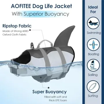 AOFITEE Dog Life Jacket High Flotation for Dogs