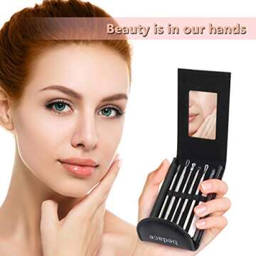 Pimple Popper Tool Kit,Stocking Stuffers Blackhead Remover kit,6 PCS Ingrown Hair Removal Kit,White Heads Removers,Pore Extraction Tool,Facial Skin Acne Zit Tools