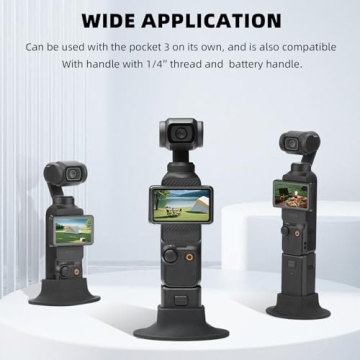 BRDRC Pocket 3 Stand Base Mount, Desktop Support Bracket Stable Non-Slip Support Expansion Adapter for DJI Osmo Pocket 3 Creator Combo Handle Accessories