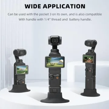 BRDRC Pocket 3 Stand Base Mount, Desktop Support Bracket Stable Non-Slip Support Expansion Adapter for DJI Osmo Pocket 3 Creator Combo Handle Accessories