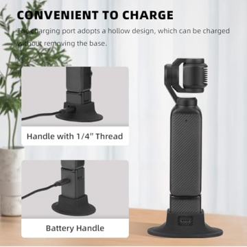 BRDRC Pocket 3 Stand Base Mount, Desktop Support Bracket Stable Non-Slip Support Expansion Adapter for DJI Osmo Pocket 3 Creator Combo Handle Accessories