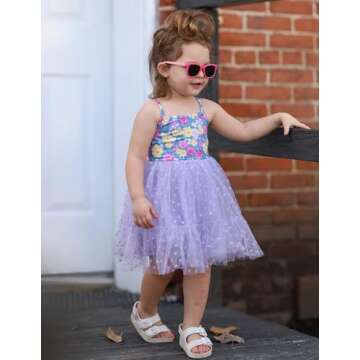 Arshiner Toddler Girl Tutu Dress Purple Tulle Birthday Princess Dresses Fairy Photo Shoot Outfit Sum...