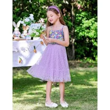 Arshiner Toddler Girl Tutu Dress Purple Tulle Birthday Princess Dresses Fairy Photo Shoot Outfit Summer Clothes 4t
