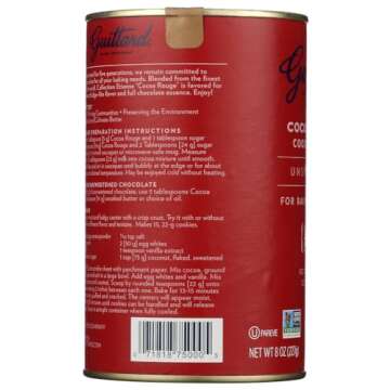 E Guittard Cocoa Powder, Unsweetened Rouge Red Dutch Process Cocoa, Two (2) 8oz Cans