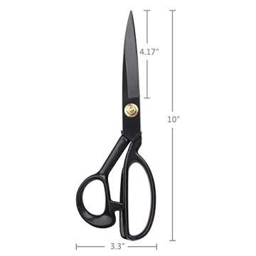 Professional Tailor Scissors 10 inch - Heavy Duty Sewing Fabric Scissors for Leather Cutting Industr...