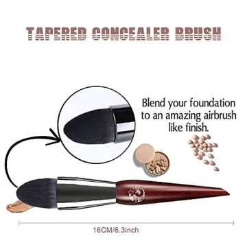 ENERGY Concealer Makeup Brush Tapered Kabuki Foundation Brush Best Eye Brush for Under Eye Concealing Blending Liquid Cream Powder Make Up for Full Coverage Cosmetic Applicator Soft Dense Synthetic