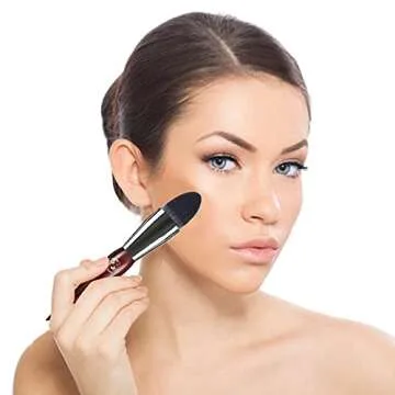 ENERGY Concealer Makeup Brush Tapered Kabuki Foundation Brush Best Eye Brush for Under Eye Concealing Blending Liquid Cream Powder Make Up for Full Coverage Cosmetic Applicator Soft Dense Synthetic