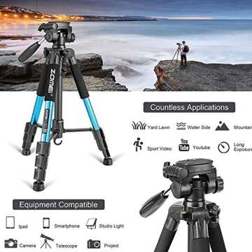 Portable 55-inch Camera Tripod Q111 - Lightweight & Versatile