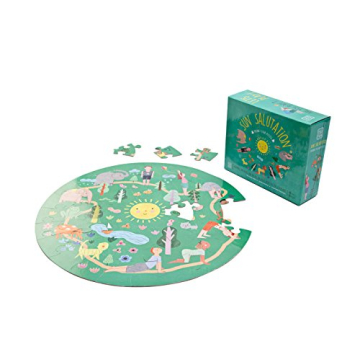 YOGi FUN Round Yoga Puzzle Games for Kids with Sun Salutation Yoga Poses