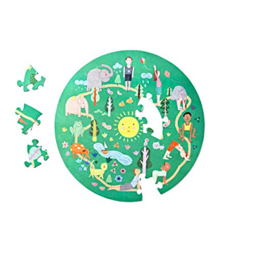 YOGi FUN Round Yoga Puzzle Games for Kids with Sun Salutation Yoga Poses