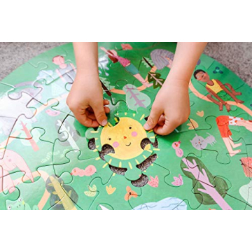 YOGi FUN Round Yoga Puzzle Games for Kids with Sun Salutation Yoga Poses