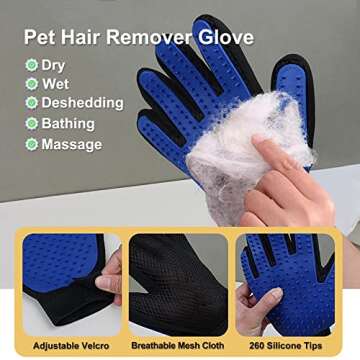 Dog Grooming Kit: 8-Piece Set with Slicker Brush, Deshedding Tools, Flea Comb, and Double-Sided Grooming Comb