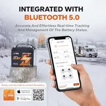 LiTime 12V Trolling Motors Lithium Battery, LiFePO4 Battery, Low-Temp Protection, Perfect for Fish finder, Camping, Boats, Solar Panel, UPS, Wheelchair (12V 50Ah TM Battery)