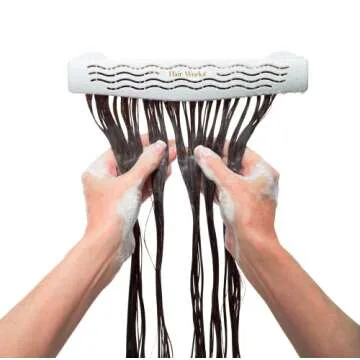 Hair Works 4-in-1 Hair Extension Style Caddy - Lightweight, Waterproof and Portable, This Hair Extension Holder Is Designed To Securely Hold Your Extensions While You Wash, Style, Pack and Store Them
