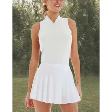 LastFor1 Women's Golf Polo Sleeveless Shirt with UV Protection