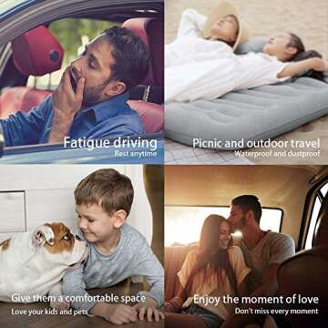 TOPHORT Inflatable Car Air Mattress, Black, 18" x 18" x 3"