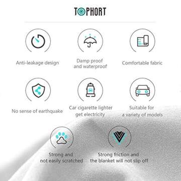 TOPHORT Inflatable Car Air Mattress, Black, 18" x 18" x 3"