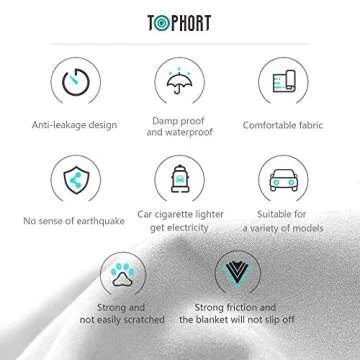 TOPHORT Inflatable Car Air Mattress, Black, 18" x 18" x 3"