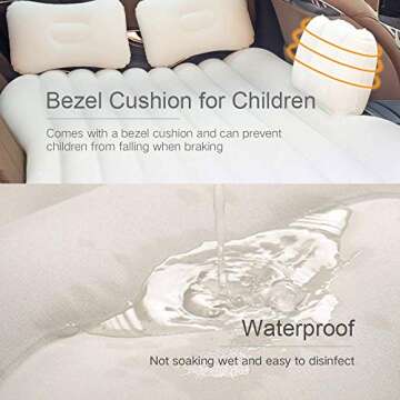 TOPHORT Inflatable Car Air Mattress, Black, 18" x 18" x 3"