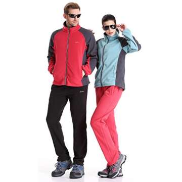 clothin Men/Women Polar Fleece Thermal Sweatpants (Men Black US XL)