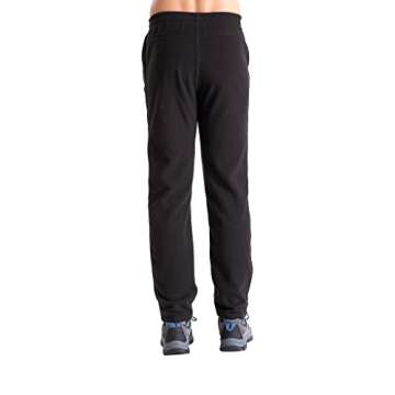 clothin Men/Women Polar Fleece Thermal Sweatpants (Men Black US XL)