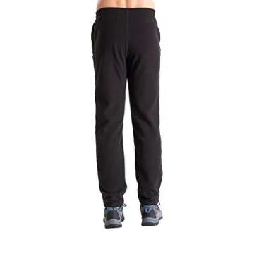 clothin Men/Women Polar Fleece Thermal Sweatpants (Men Black US XL)