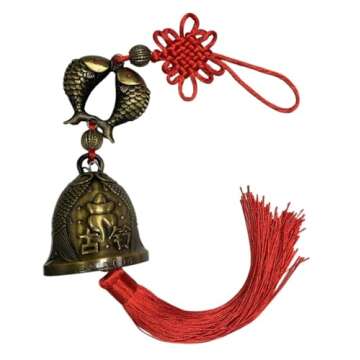 DMtse Chinese Lucky Feng Feng Shui Vintage Bell for Wealth and Safe, Success, Ward Off Evil, Protect...