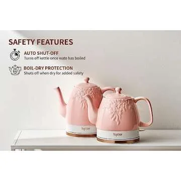 Toptier Ceramic Electric Tea Kettle for Quick Boiling Water