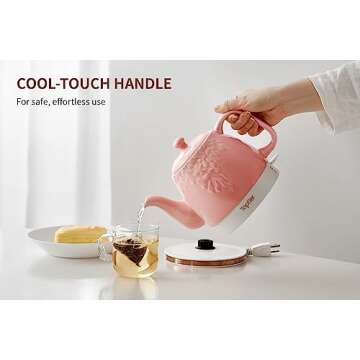 Toptier Ceramic Electric Tea Kettle for Quick Boiling Water