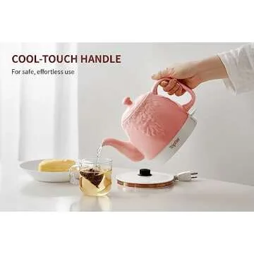 Toptier Ceramic Electric Tea Kettle for Quick Boiling Water