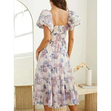 Sissyaki Boho Floral Print Midi Dress – Perfect for Summer