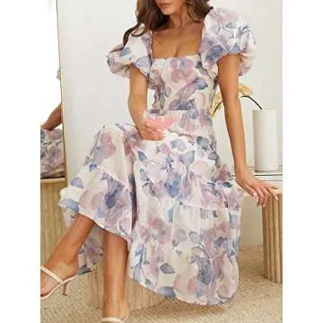 Sissyaki Boho Floral Print Midi Dress – Perfect for Summer